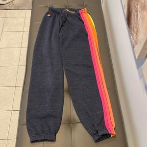 Ladies 5 Stripe Aviator Nation Sweatpants. Only worn once!